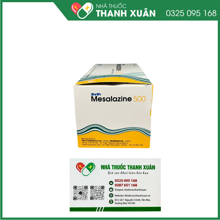 Thuốc Savi Mesalazine 500 điều trị viêm loét đại tràng